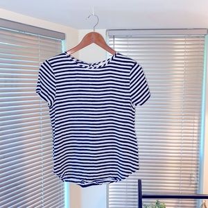 Short Sleeve Striped Blouse